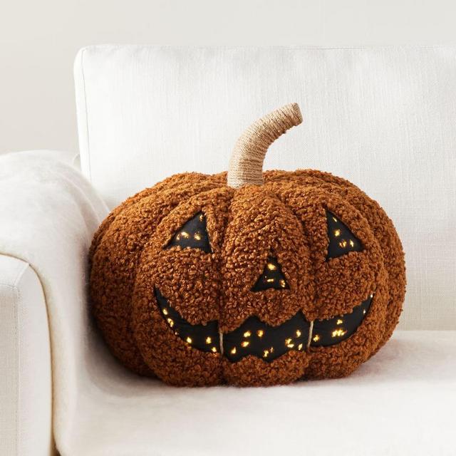 Light Up Jack O Lantern Filled Pumpkin, 15" x 11", Orange