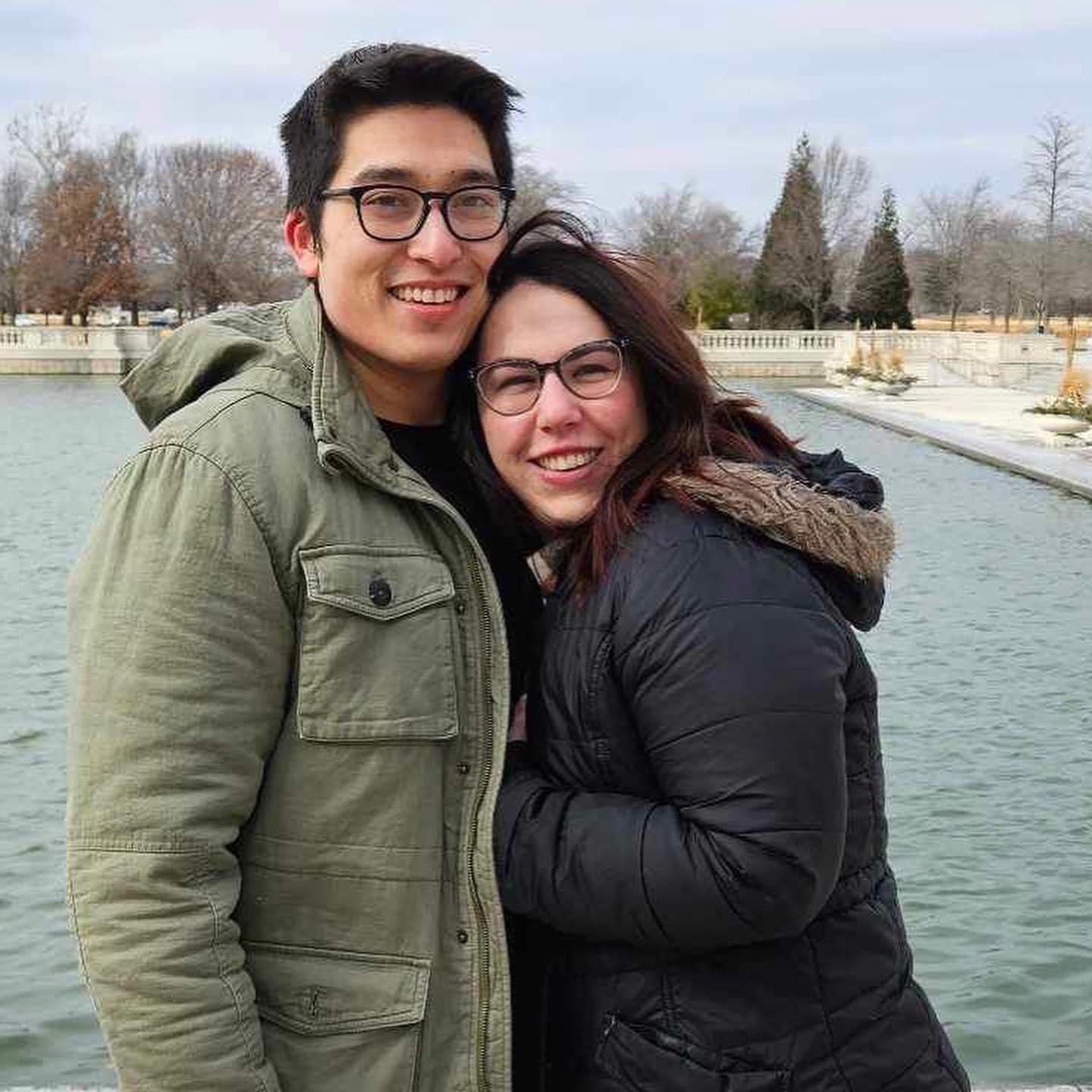 Emily said yes to Chase's proposal at Forest Park on the coldest day.