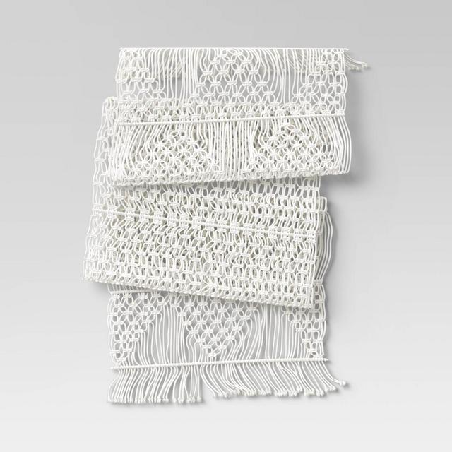 108" x 14" Cotton Macrame Runner White - Opalhouse™