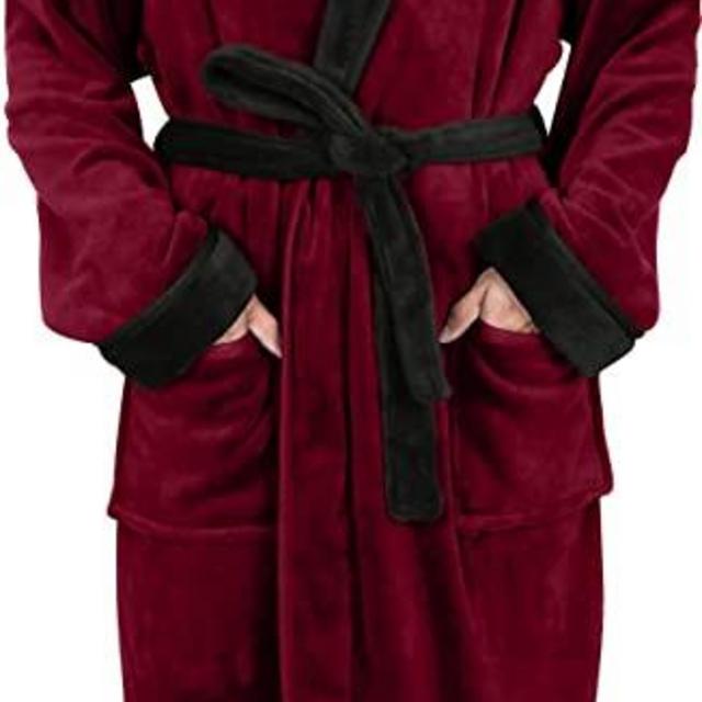 NY Threads Mens Hooded Robe - Plush Long Bathrobes for Men