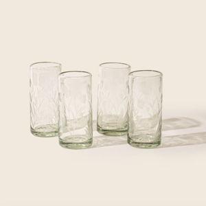 Etched Thistle Highball, Set of 4