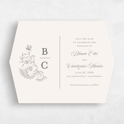 Grey Diamond Wedding Save the Date - Loxley Landscape