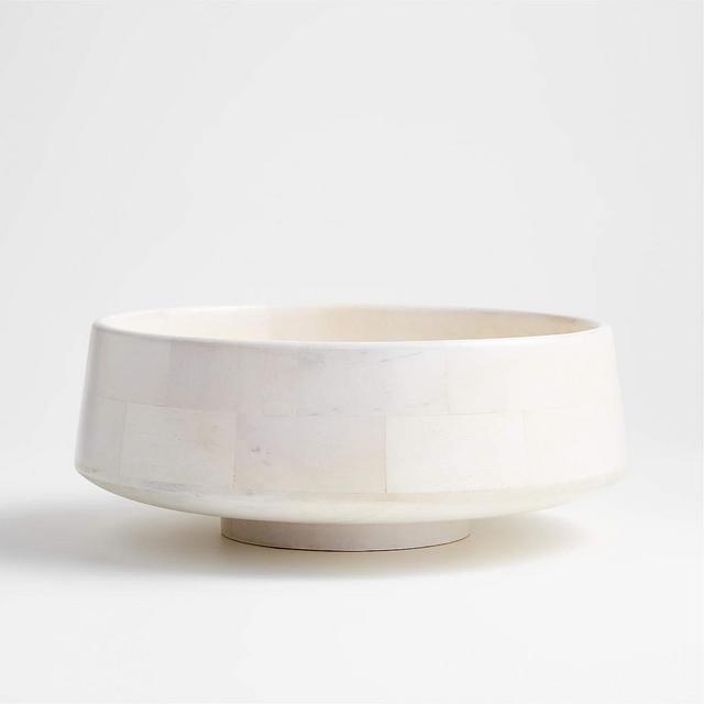 Crate & Barrel - Katin White Wood Centerpiece Bowl