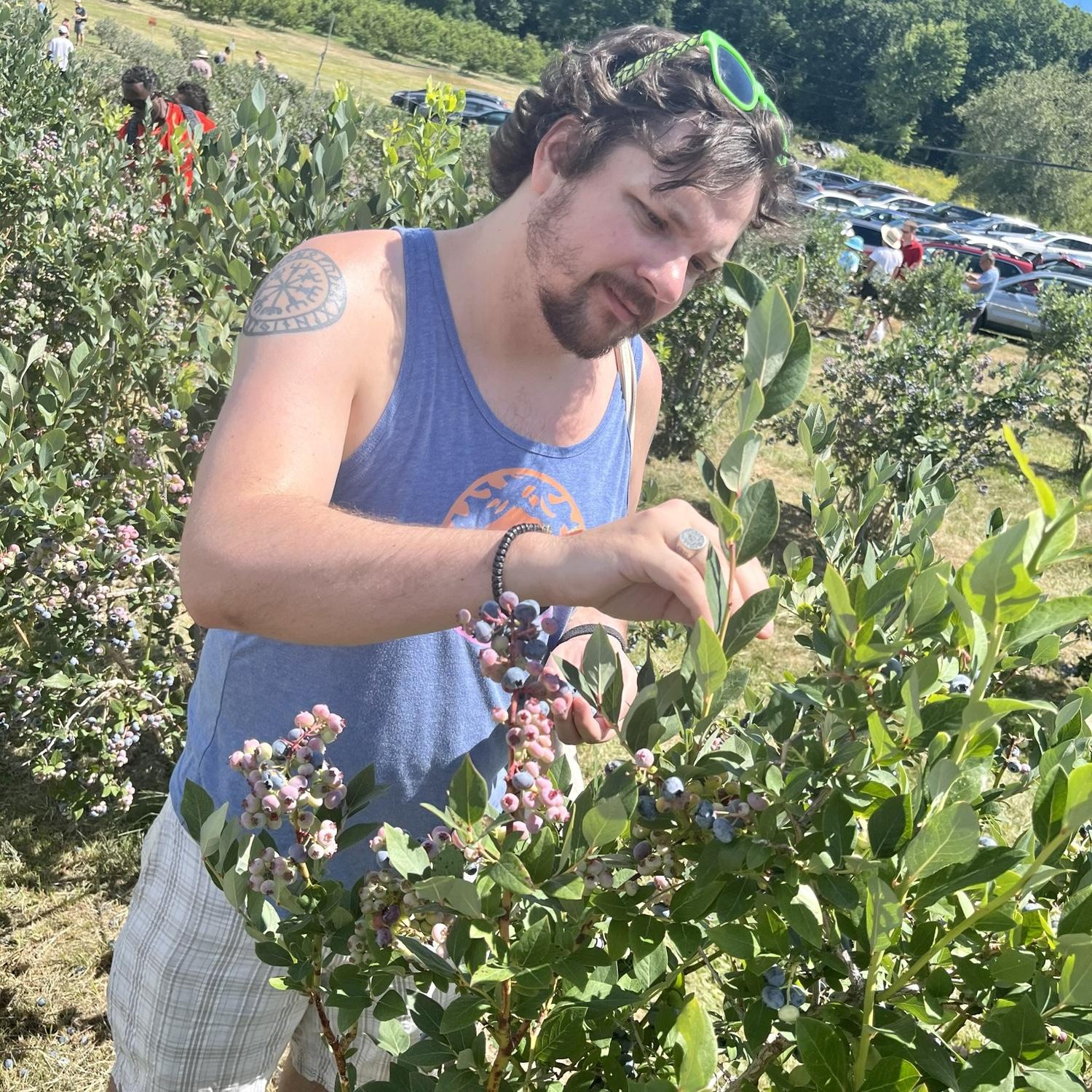 During all these early dates, I admired Stephen’s focus and patience while picking blueberries, lavender, and more.