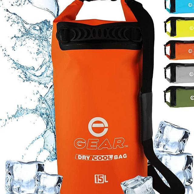 Enthusiast Gear Insulated Dry Bag Floating Cooler – 10L / 15L / 25L Roll Top, Leak Proof, Waterproof, Collapsible, with Padded Shoulder Strap - Perfect for Kayaking Fishing Beach