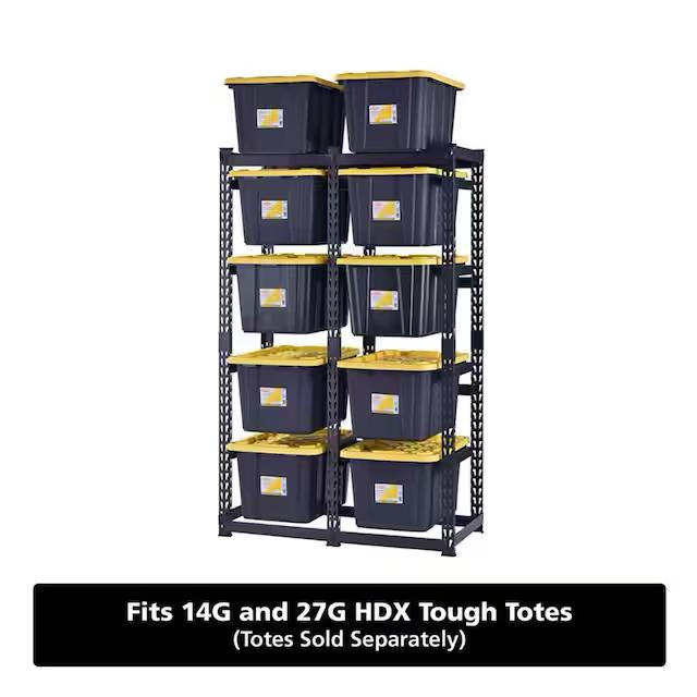 10-Tote Metal Storage Rack for HDX 14 and 27 Gal. Totes (50 in. W x 78 in. H x 24 in. D)