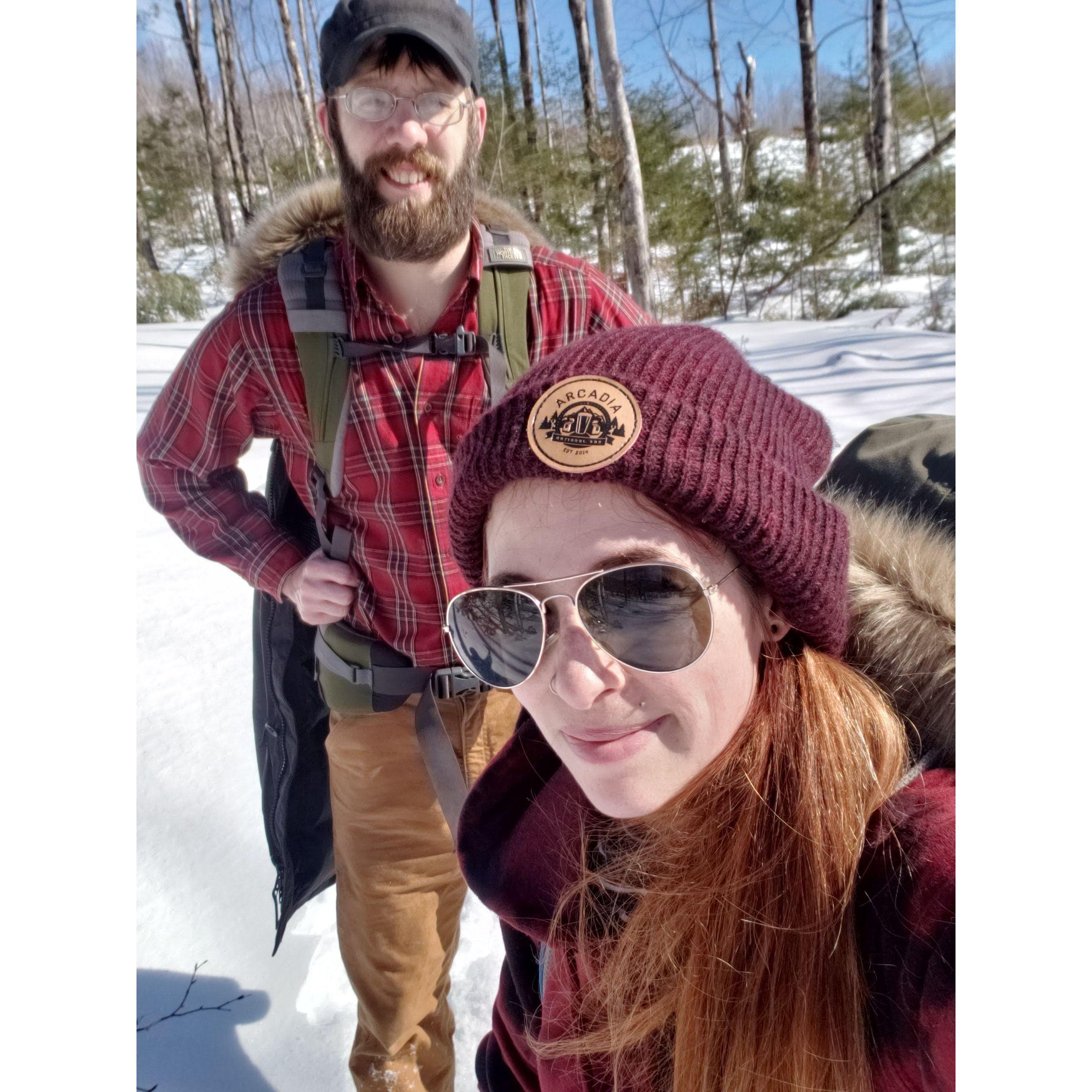 Hiking up to camp in Newry 2/15/2020