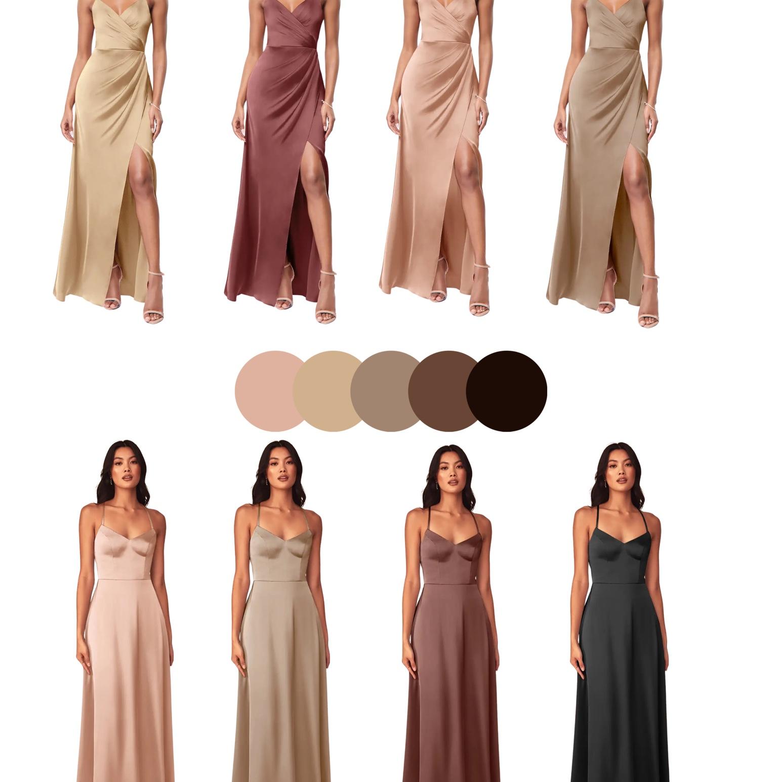 Hello ladies!

Here’s an idea for colors for our wedding, we kindly ask for formal wear. Please no white, ivory, or cream wear. No jeans, sun dresses if possible.