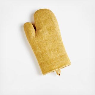 Serged Linen Oven Mitt