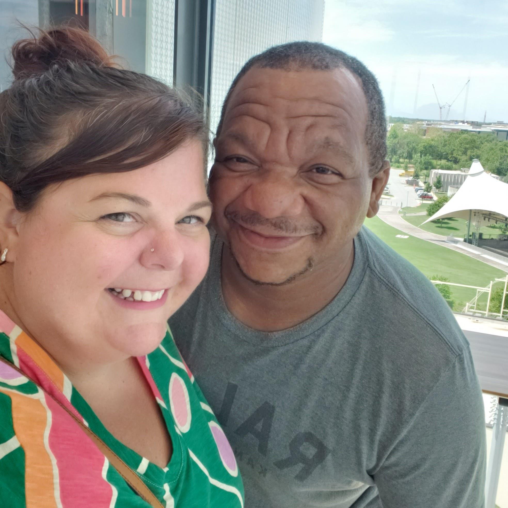 Having a moment at the Momentary in Bentonville Arkansas, our first trip together. August 2023