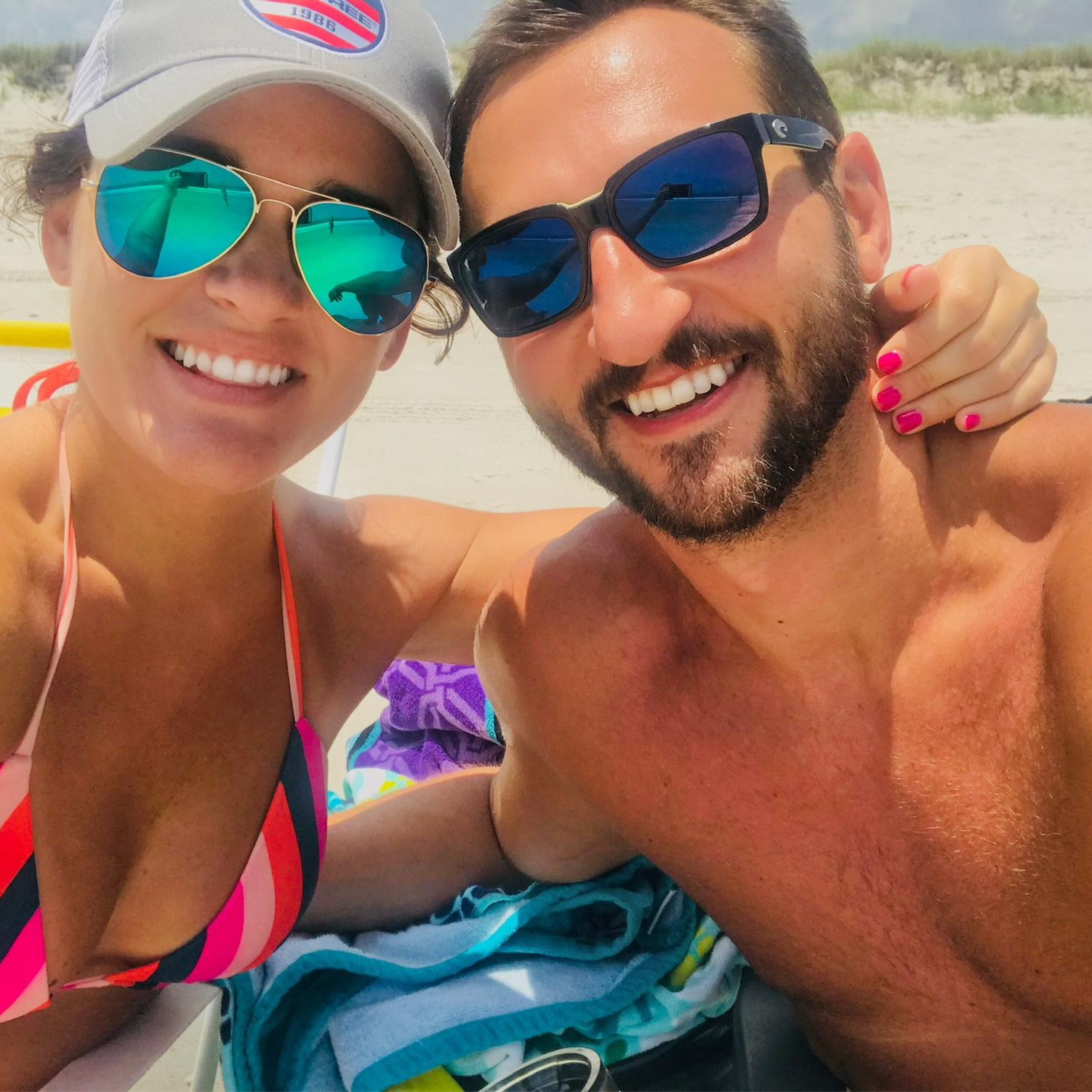 Our first picture together. Only natural that it's at the beach!