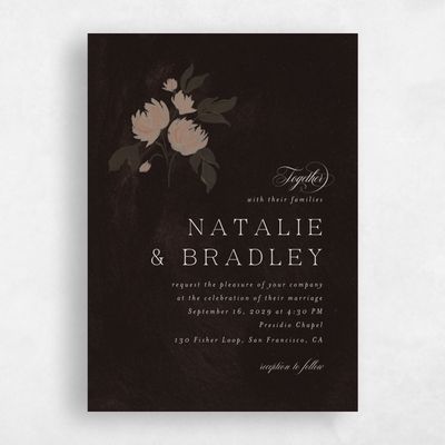 Chocolate, Brown Wedding Invitation - Brocard Classic