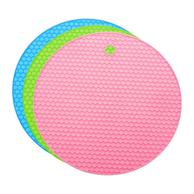uxcell 3pcs Silicone Jar Opener Pads, 17.5cm/7" Texture Can Opener Multipurpose Round Bottle Lid Opener Non-Slip Coasters for Weak Hands Seniors Children, Pink, Blue, Green