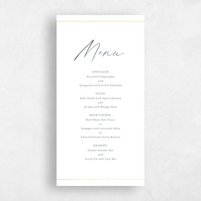 White Wedding Menu - Sheffield
