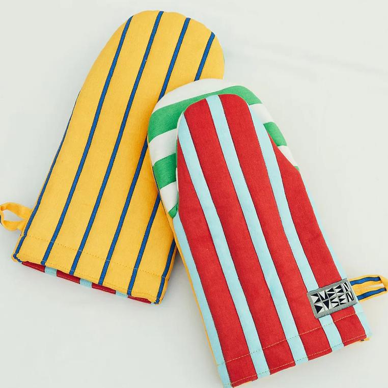 Striped Oven Mitts