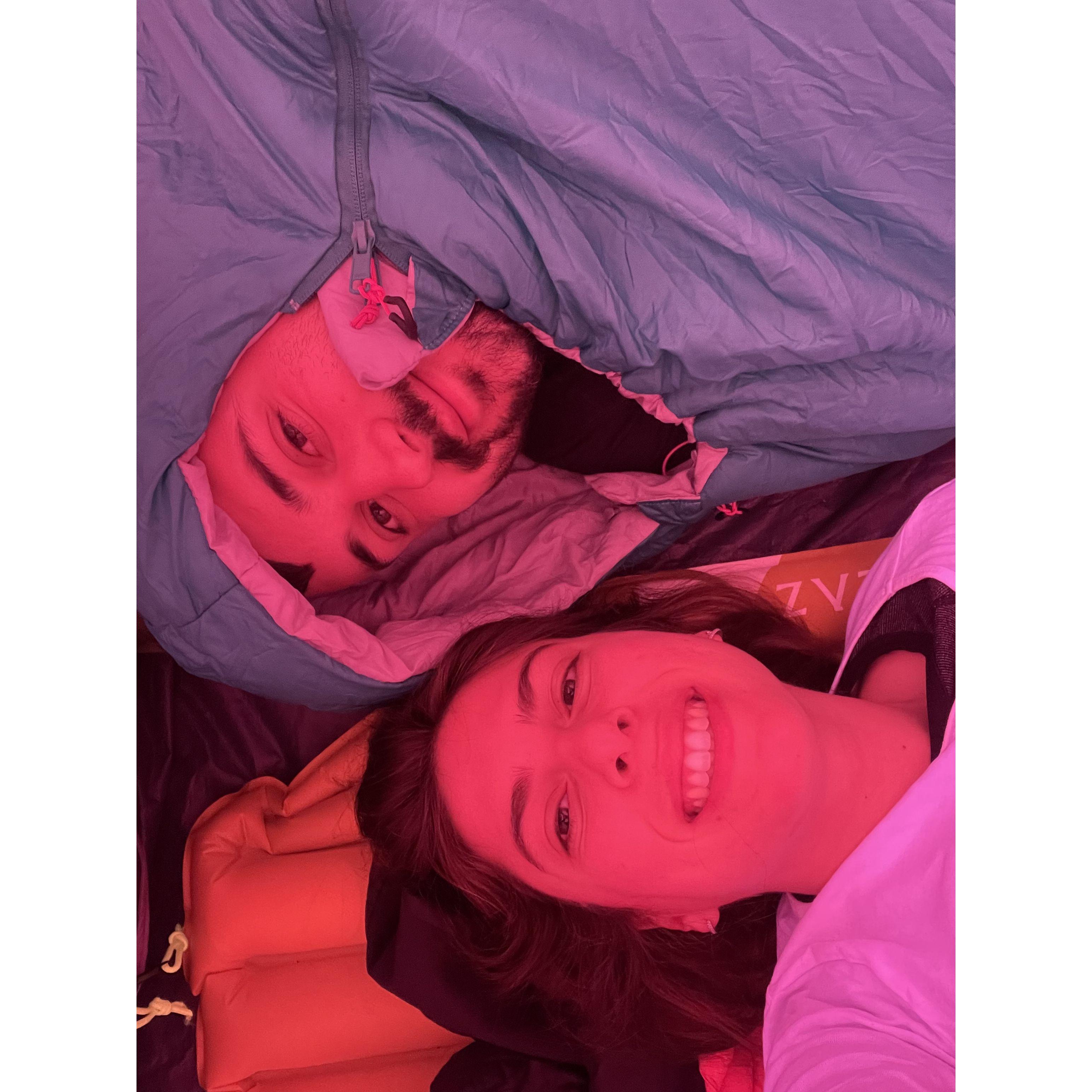 Our first overnight camping trip together