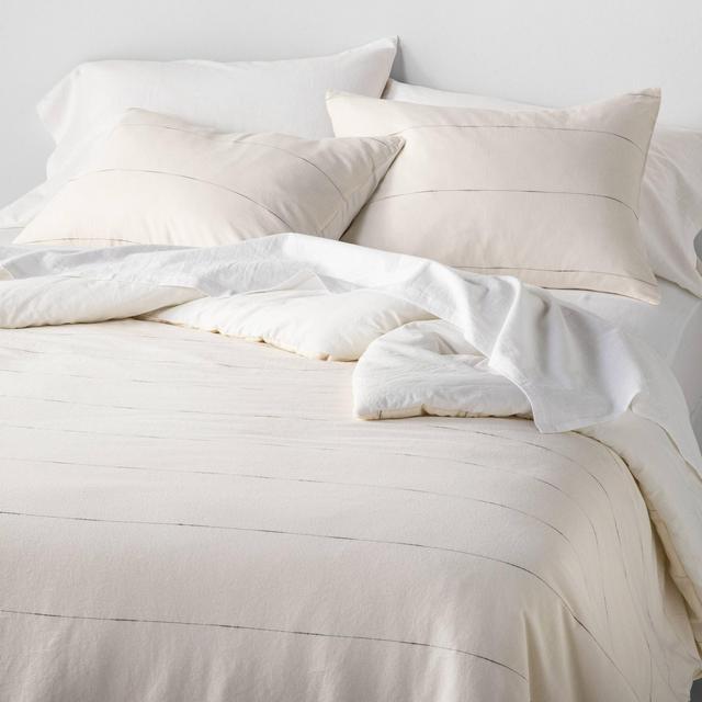 King Thin Stripe Comforter Set Sour Cream / Railroad Gray - Hearth & Hand™ with Magnolia