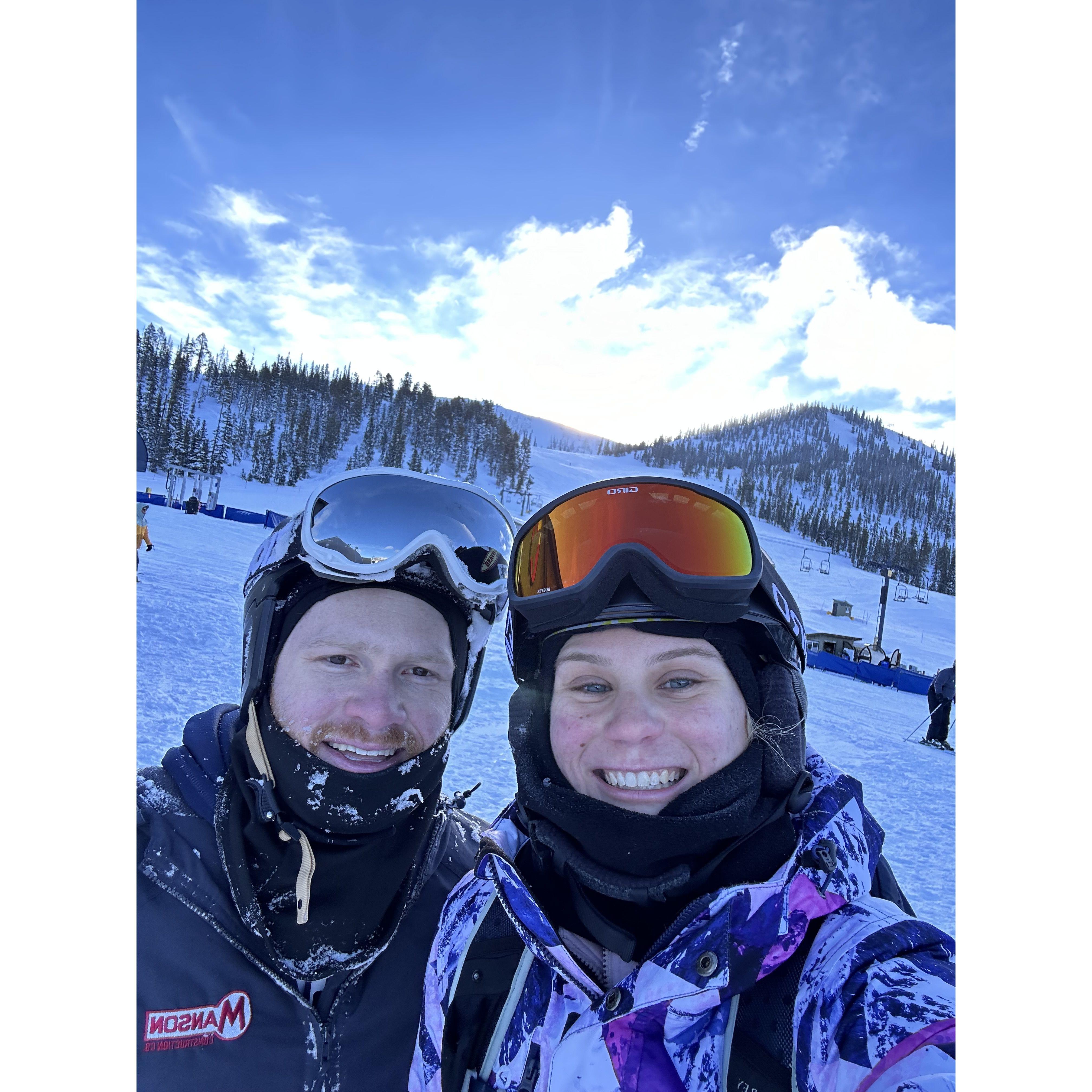 Grace and Joe's first ski and snowboard trip in Monarch Mountain (January 2024)