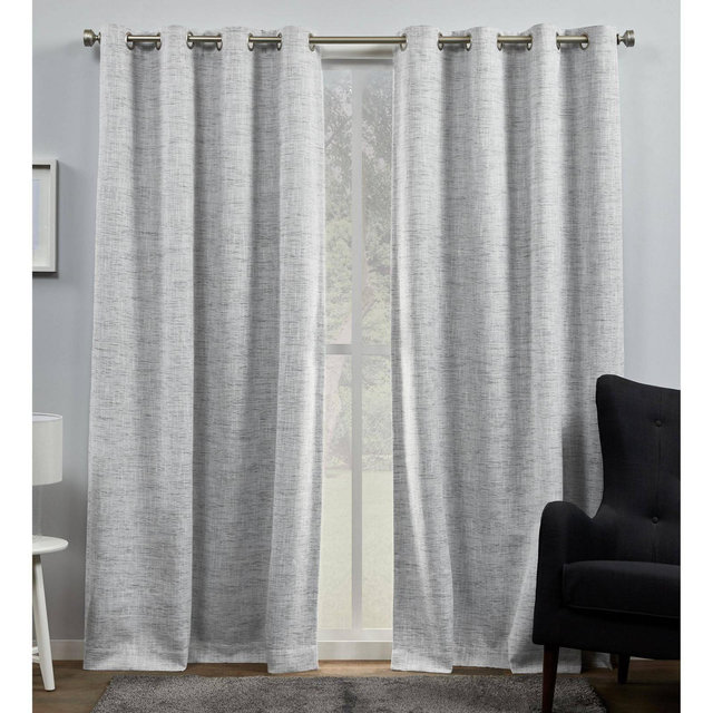 Set of 2 96"x52" Burke 100% Blackout Grommet Top Curtain Panel Dark Gray - Exclusive Home