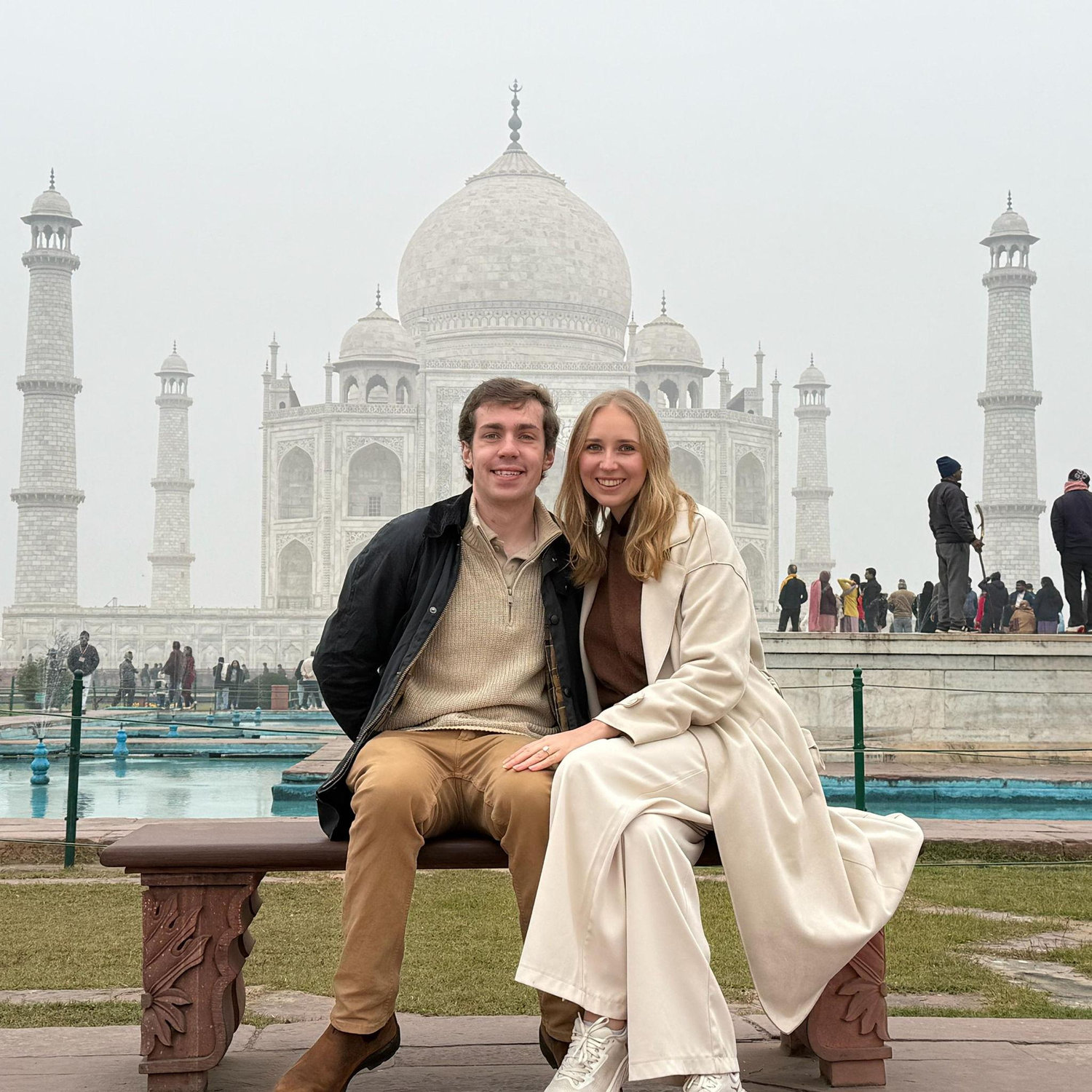 Enjoying the love story of the Taj Mahal