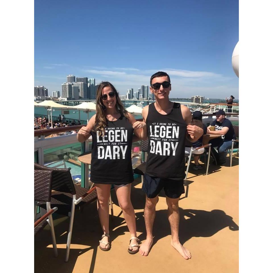 Our favorite TV show is How I Met Your Mother so of course we needed shirts with our favorite quote from there on them.