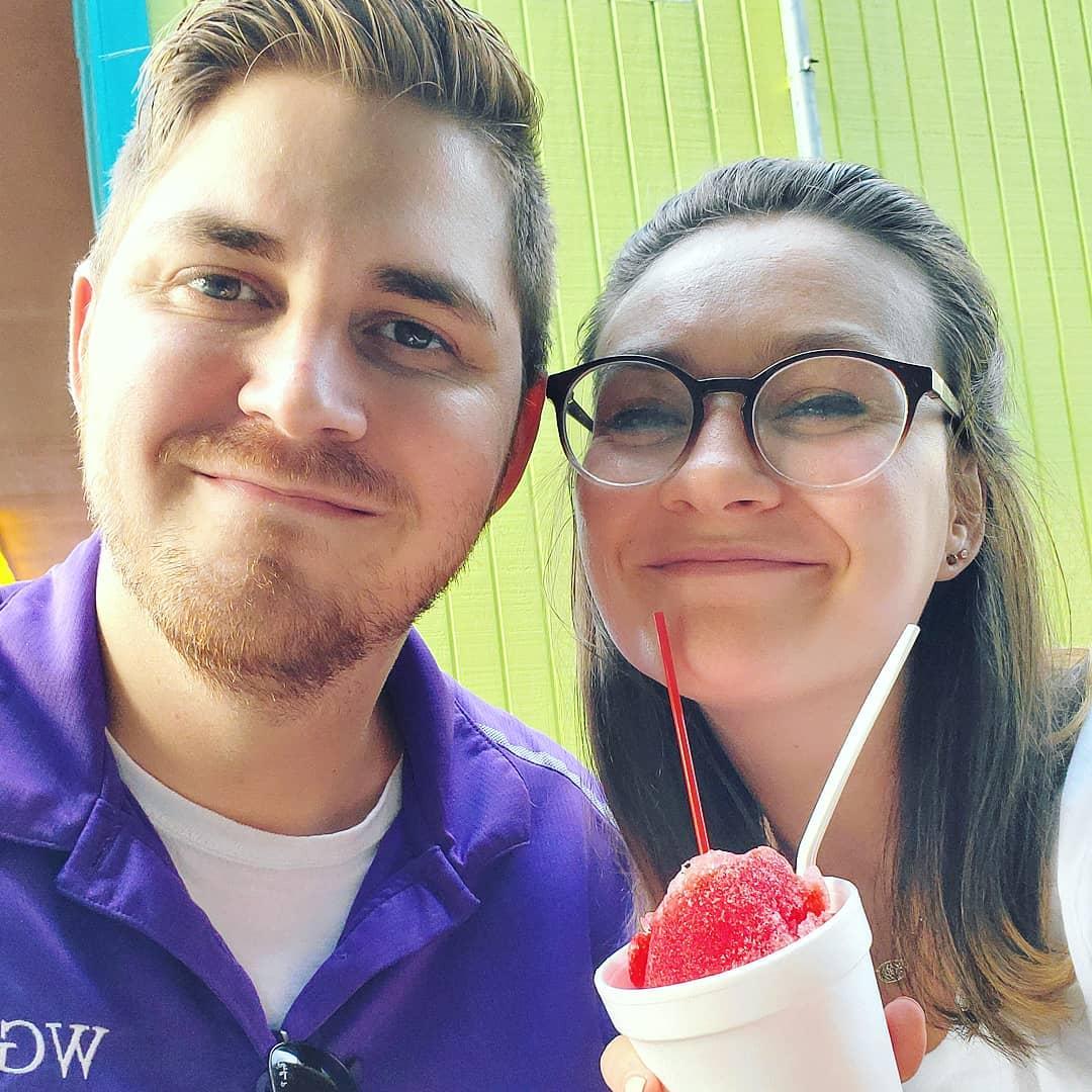 Our first date was at a snoball stand in New Orleans.