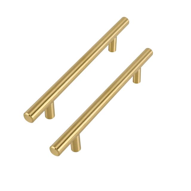 Haliwu 30 Pack Gold Cabinet Pulls,4 Inch Hole Center Brushed Gold Cabinet Pulls Stainless Steel Pulls for Cabinets Dresser Drawer Handles Gold