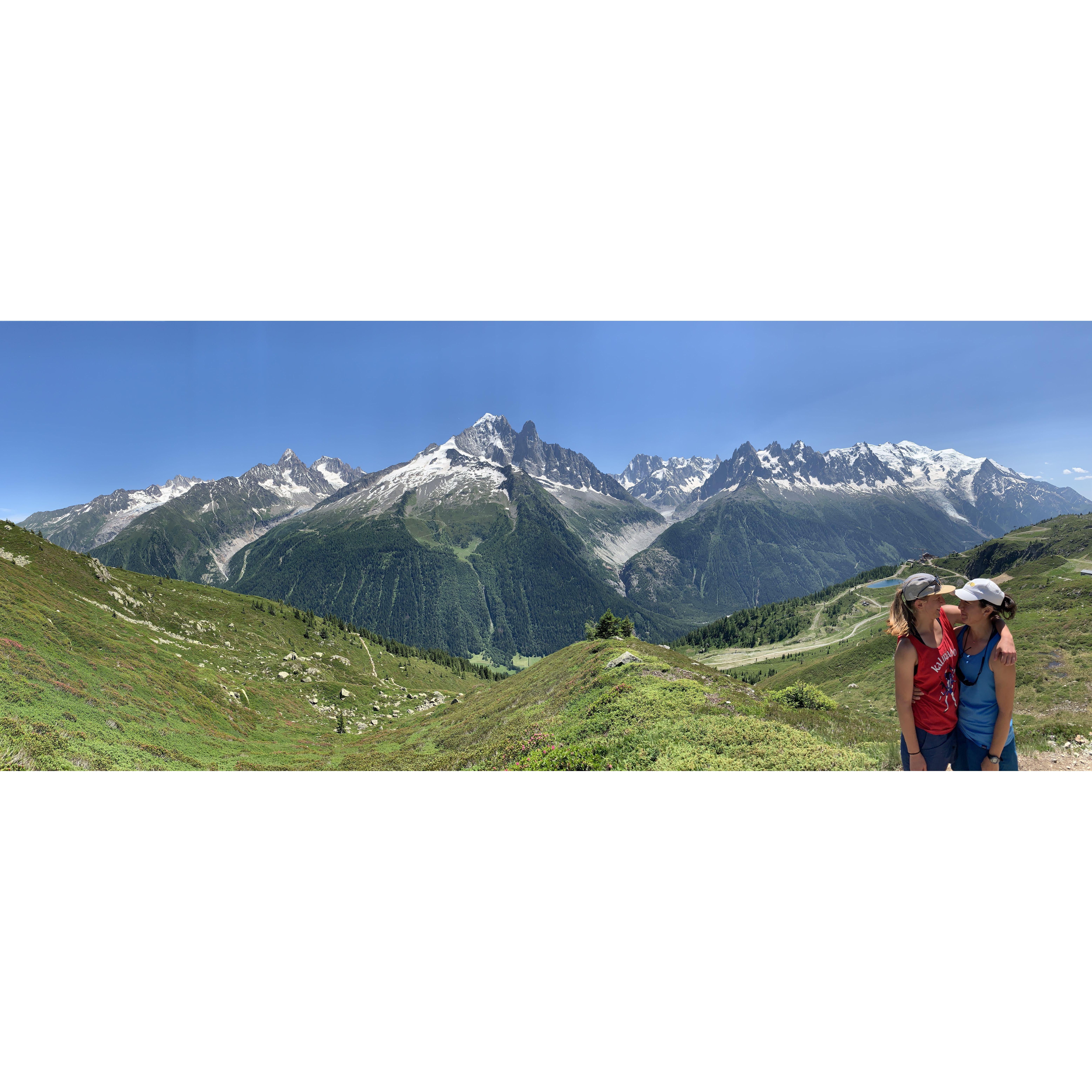 This was our first non-frisbee international vacation together. We traveled to France in 2019 for the Women's Soccer World Cup! Taken on a hike in Chamonix, France