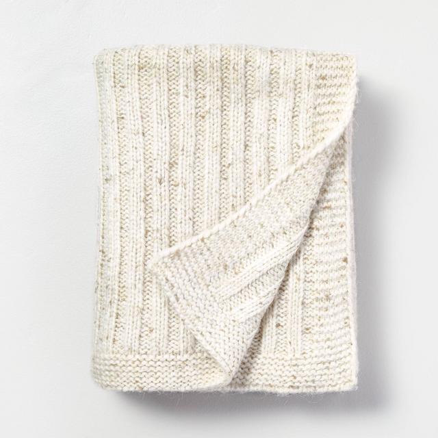 Heathered Rib Knit Throw Blanket Sour Cream - Hearth & Hand™ with Magnolia