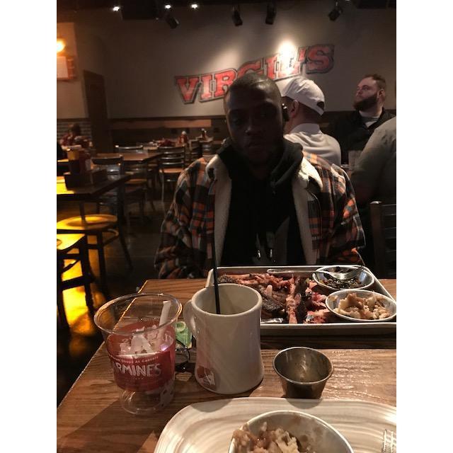 birthday dinner at vergils bbq he tore that pork up every bone type mission