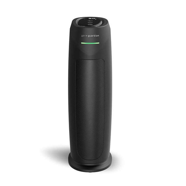 GermGuardian Home Air Purifiers, HEPA Air Purifiers for Home, UV C Light, Air Quality Sensor, HEPA Pure Filter, Covers 743 Sq.Ft, Black AC4880B