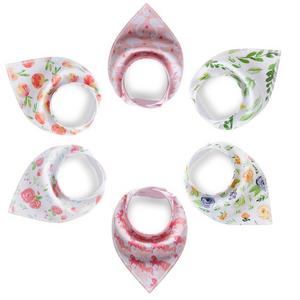 Baby Girl Bandana Bibs, 6-Pack Drool Bibs Gift Sets, Organic Cotton Saliva Towels for Baby Girls Newborns Infants Toddlers Bibs Gontic