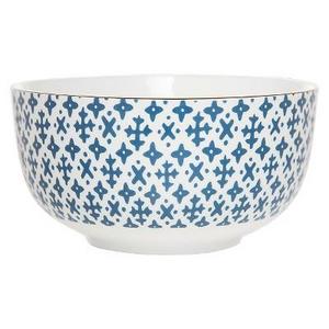 Clay Art Bowl 6in Porcelain - Blue Cross