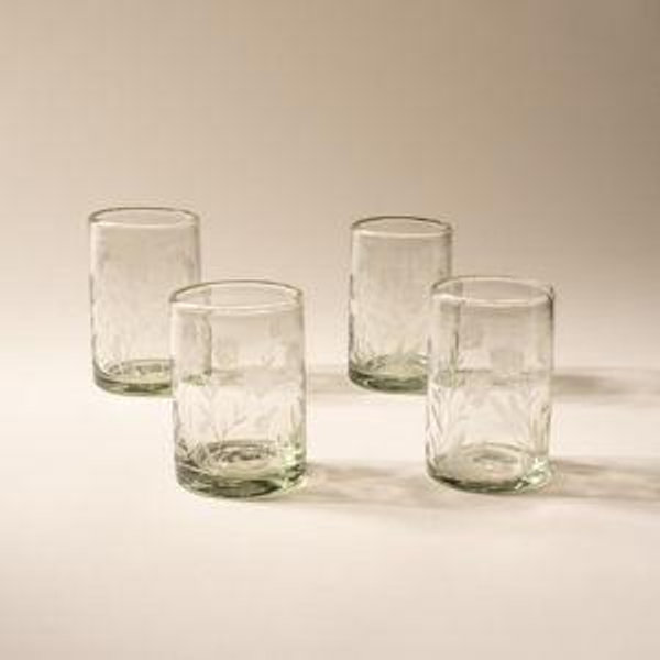 Etched Thistle Set of 4 Tumblers