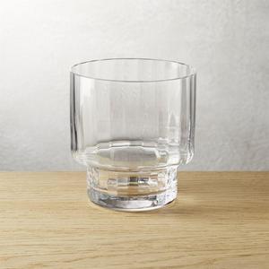 Top heavy optic double old-fashioned glass