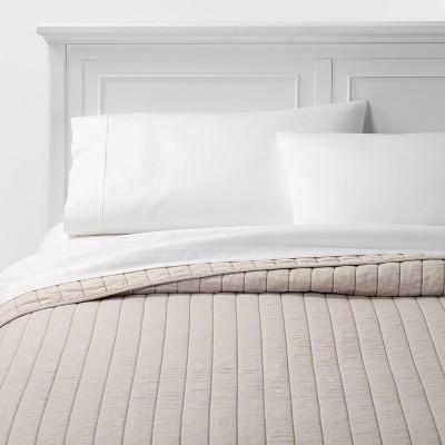 Full/Queen Herringbone Flannel Quilt Natural - Threshold™