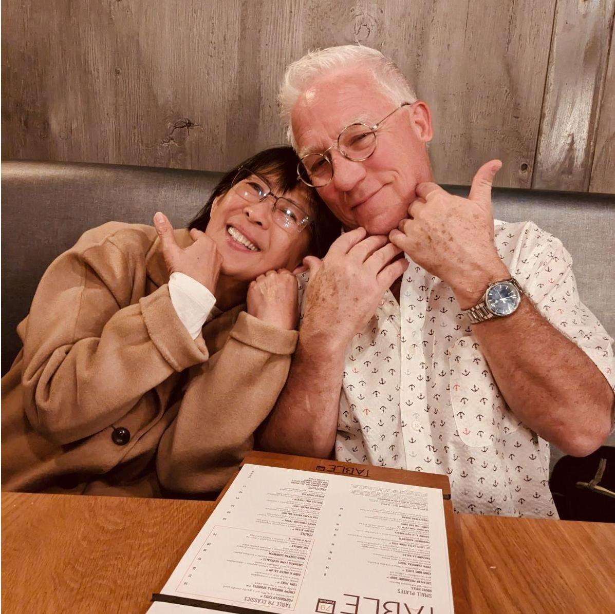Restaurant in Steamboat Springs, CO. Posing like Claire Lasmarias.