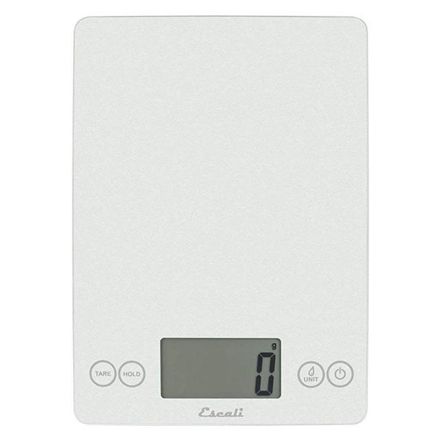 Escali Arti Glass Kitchen Scale 15 lb 7 kg Capacity 005 oz 1 g Increment Premium Digital Scale for Baking Cooking and Food Easy to Clean Surface Lifetime ltd Warranty - Frosted White