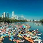 Paddleboarding on Lady Bird Lake