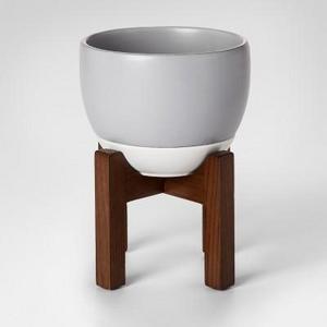 Ceramic and Wood Indoor Planter Small - Project 62™