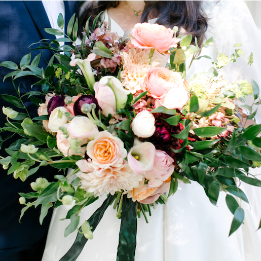 Bridal Bouquet (and something borrowed in the background: Steph is wearing Sandra's emerald necklace from David's mission to Colombia)