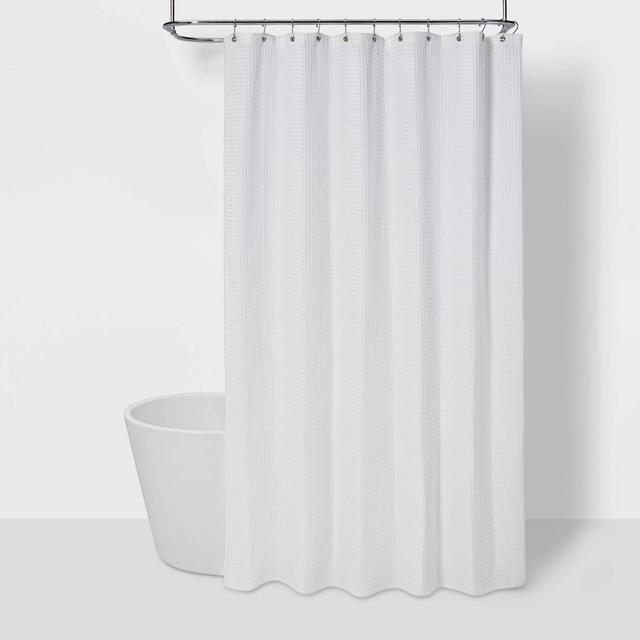 72"x96" Waffle Weave Shower Curtain White - Threshold™