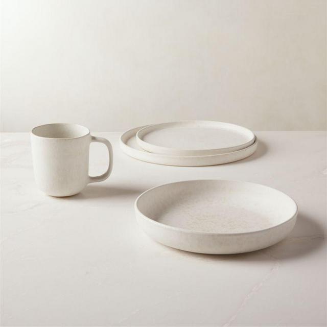4-Piece Drift Reactive Ivory Place Setting with Pasta Bowl