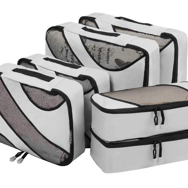 Bagail 6 Set Packing Cubes,3 Various Sizes Travel Luggage Packing Organizers(Grey)
