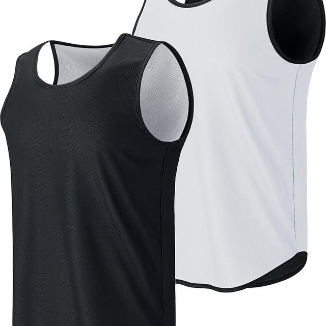 Liberty Pro Men's Lightweight Reversible Rec Tanks, Mesh Basketball Jerseys Athletic Quick Dry Shirts Team Scrimmage Uniforms
