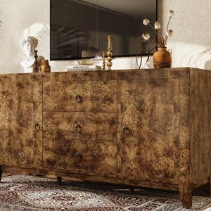 Dorne 60" Modern High Gloss Burl Sideboard