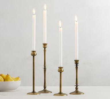 Booker Taper Candleholders - Brass, Set of 4