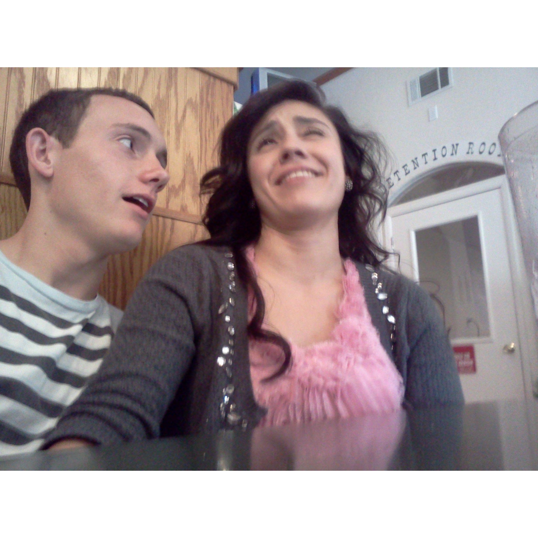 Before Track practice in High School we would go down to the local pizza place and be silly.