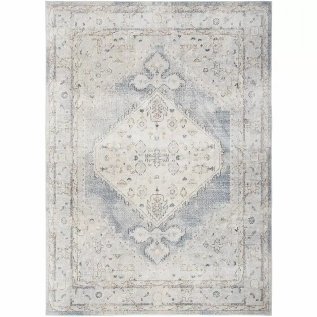 Nourison Astra Machine Washable Vintage Persian Indoor Rug Light Blue 6'7" x 9'