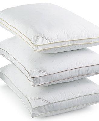 Calvin Klein Tossed Logo Print Medium Density Down Alternative Gusset Standard Pillow, Hypoallergenic